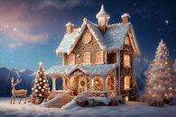 Winter Gingerbread Home 