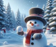 Snowman Making Snowballs