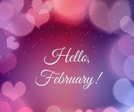 Bokeh Heart, Hello February Quote