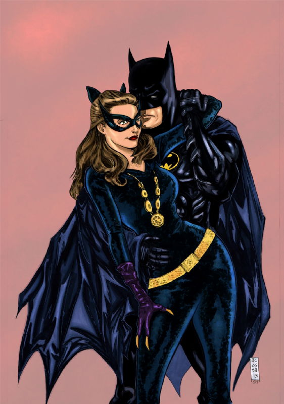 Batman and Catwoman's Dirty Dancing Colored, in Reid Mason's Bats Love Cats  Comic Art Gallery Room