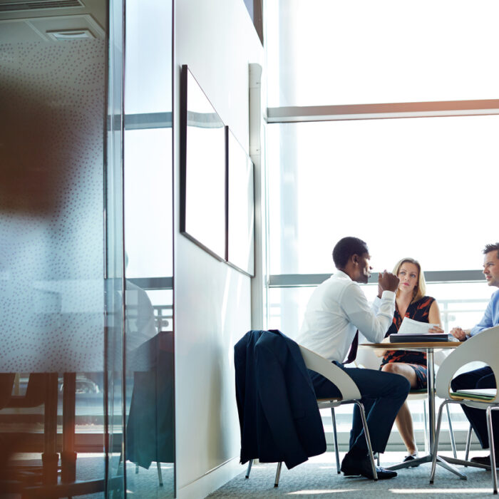 Shot of a group of businesspeople having a meeting in an office