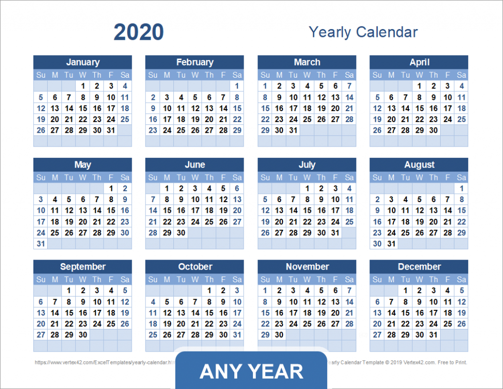 yearly calendar template for 2020 and beyond 10 year monthly calendar template