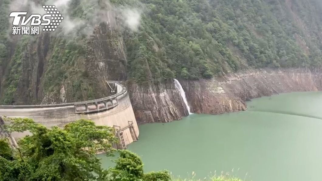 德基水庫集水區雨勢不大。（圖／中央社）