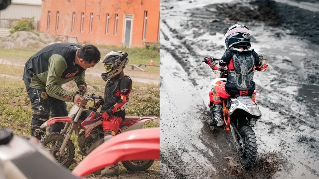 竇智孔大兒子越野車比賽，不慎摔車。（圖／翻攝自竇智孔 IG）