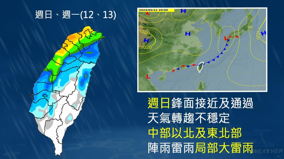 週日有鋒面通過。（圖／TVBS） 