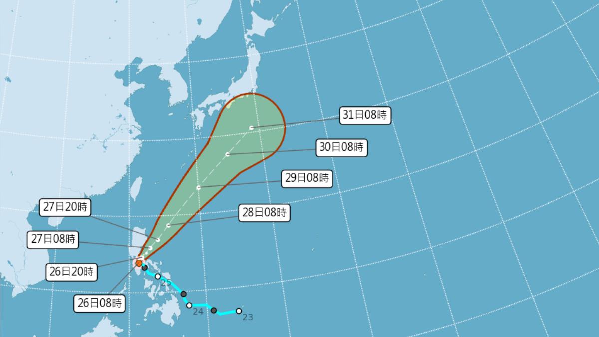 輕颱艾維尼今早生成。（圖／氣象署）