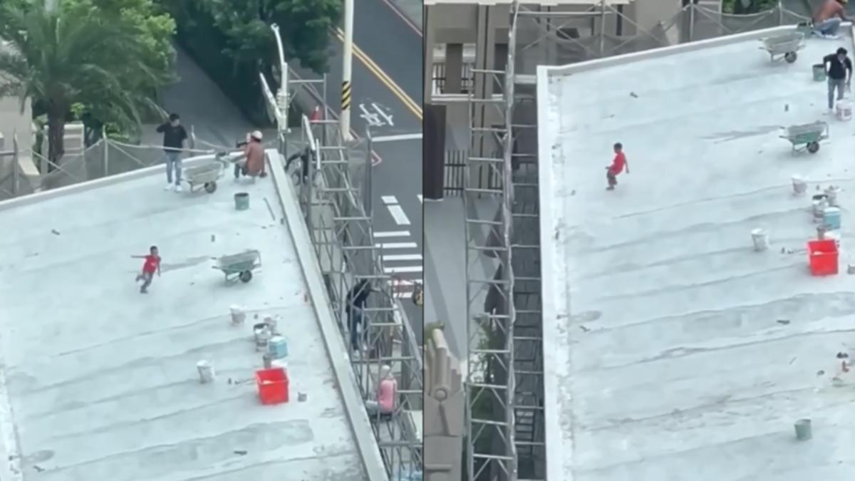 桃園透天工地變男童遊樂場。（圖／桃園市議員黃瓊慧提供）