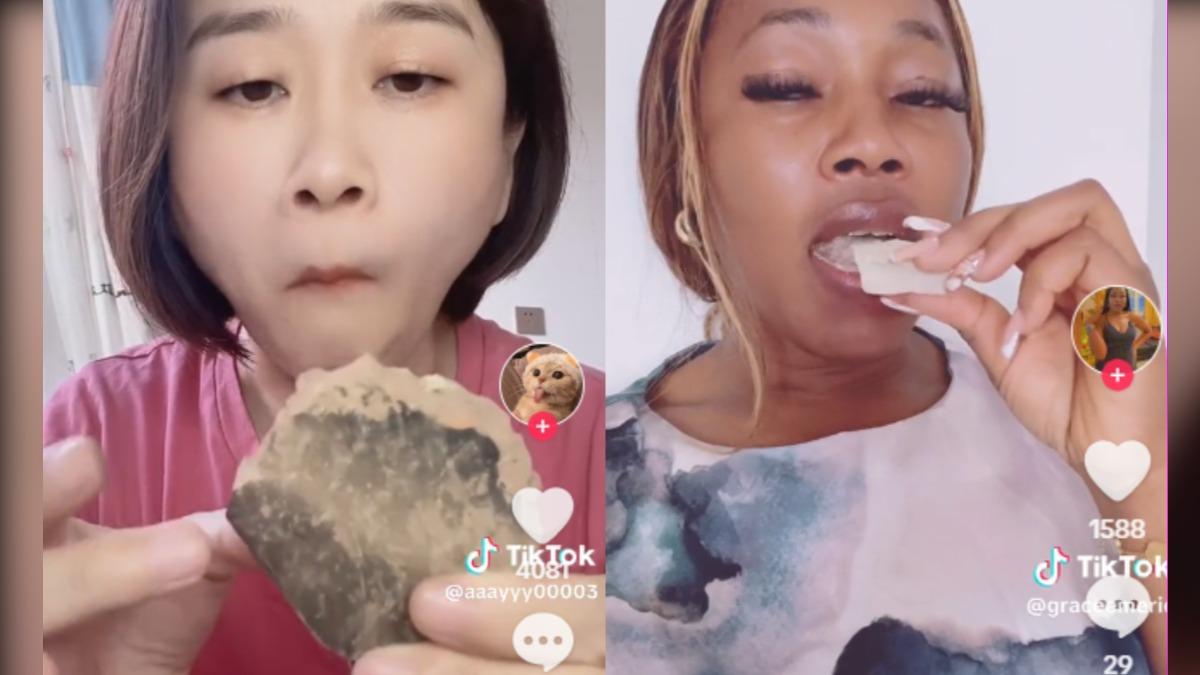 Tiktok掀「吃土」風潮。（圖／翻攝自 Tiktok）