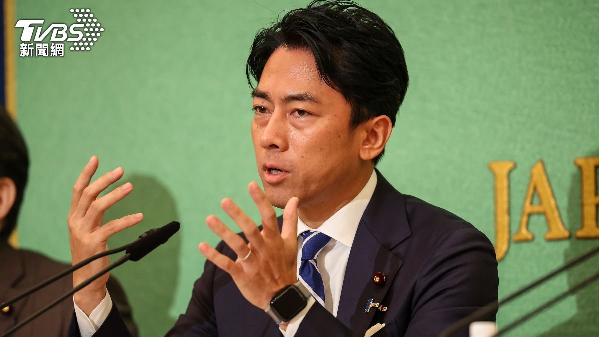 小泉進次郎自民黨總裁選舉民調狂跌。（圖／達志影像美聯社）