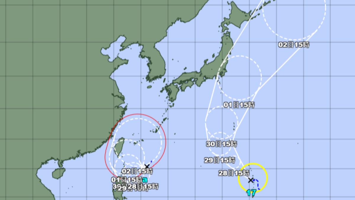 燕子颱風生成，日本氣象廳曝最新路徑。（圖／日本氣象廳）