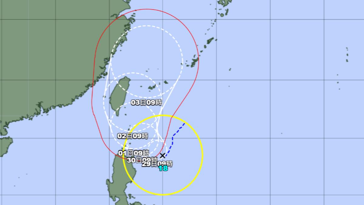 山陀兒颱風最新路徑。（圖／翻攝自日本氣象廳）