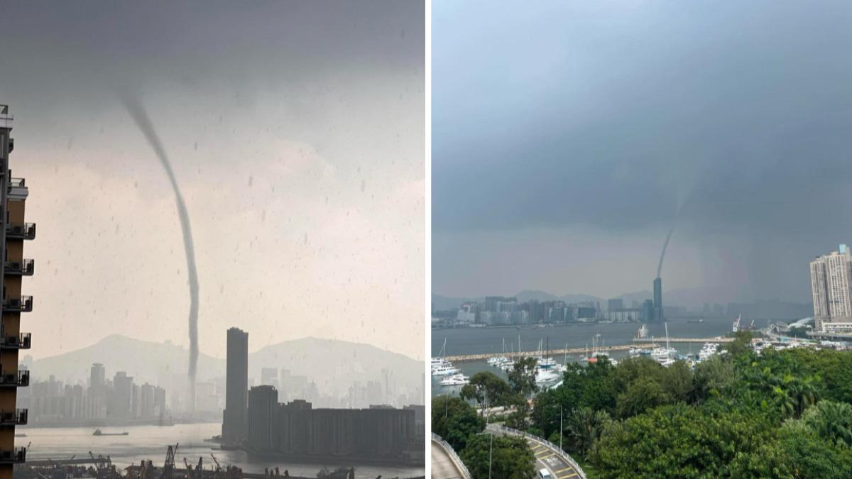 香港驚見水龍捲！維港海面襲捲半空　維持2分鐘