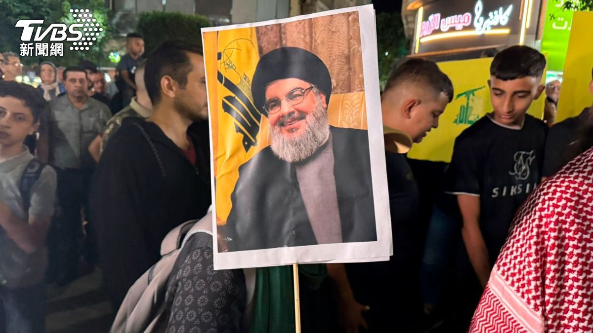 黎巴嫩真主黨領袖納斯拉勒（Hassan Nasrallah）遇襲亡。（圖／達志影像美聯社）