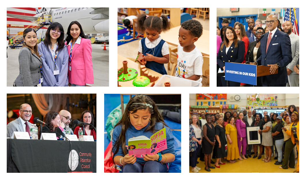 Newsletter banner shows Chancellor Banks and NYCPS students.