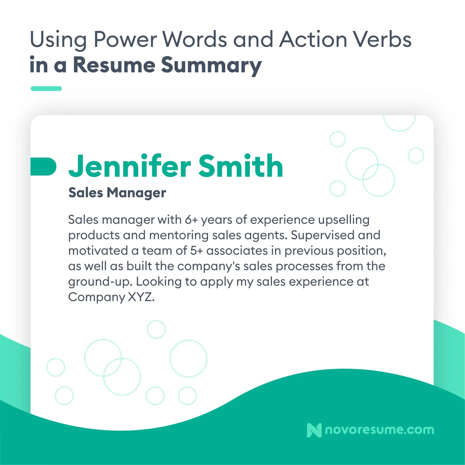 resume summary with action verbs and power words