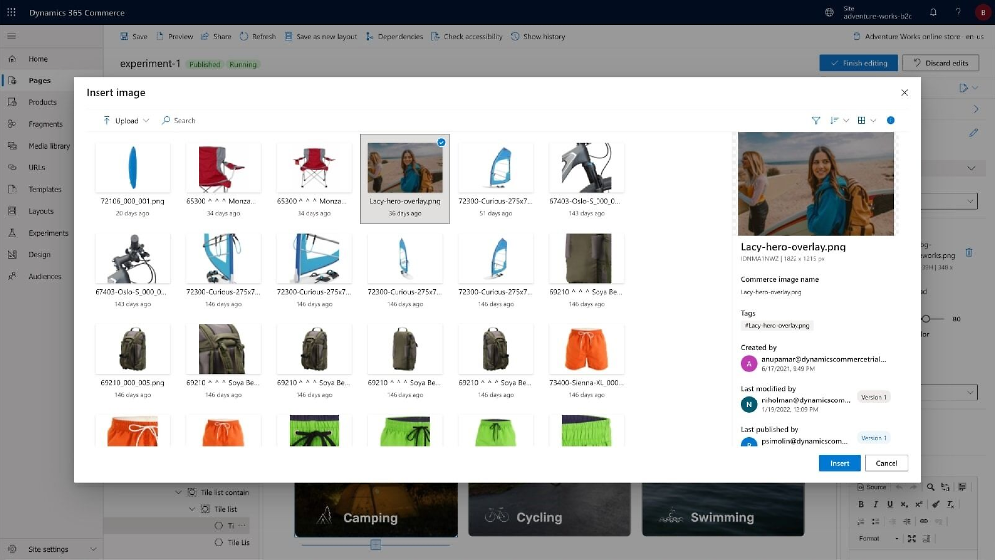 顯示 Dynamics 365 Commerce 各種選項和設定的介面。