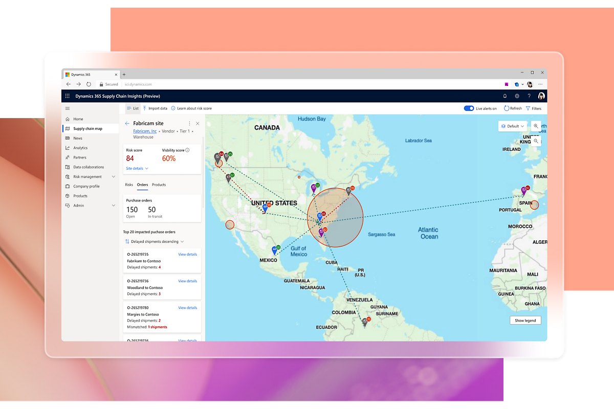 A computer screen showing a map