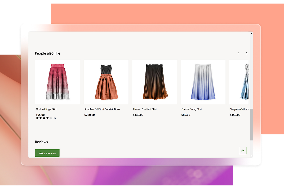 A screenshot of a clothing store