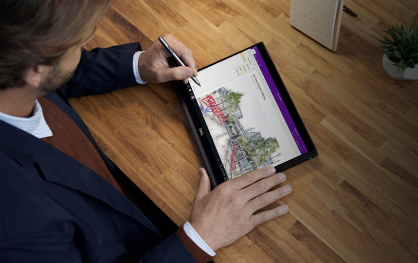 OneNote sur l'écran d'une tablette