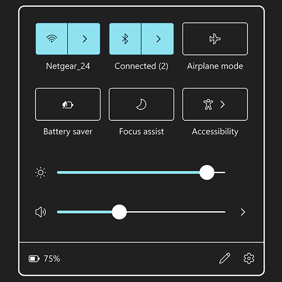 Colour and contrast screen