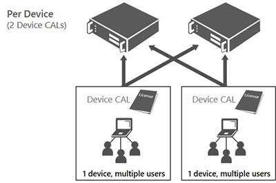 Client Access License based on device