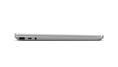 Surface Laptop Go 3 shown from the right side angle with the device closed. 