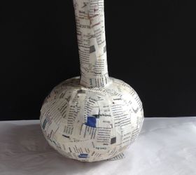 decoupage napkins on paper mache vases, crafts, decoupage