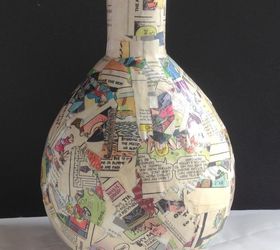 decoupage napkins on paper mache vases, crafts, decoupage