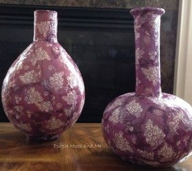 Decoupage Napkins on Paper Mache Vases