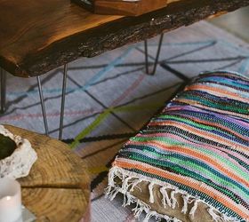 DIY Boho Floor Pillow Using Dollar Store Rugs