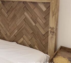 How to Make a DIY Herringbone Headboard on a Budget