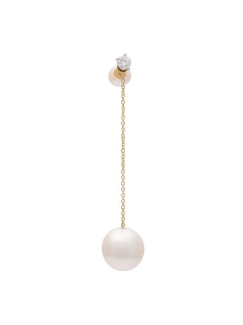 Delfina Delettrez diamond stud chain pearl earring