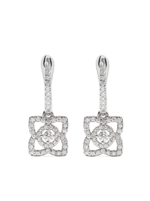 De Beers Jewellers 18kt white gold Enchanted Lotus diamond sleeper earrings