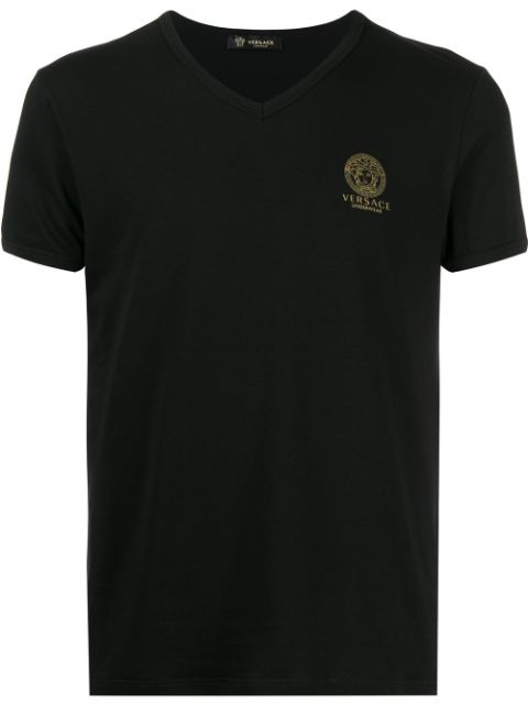 Versace Medusa-print V-neck T-shirt