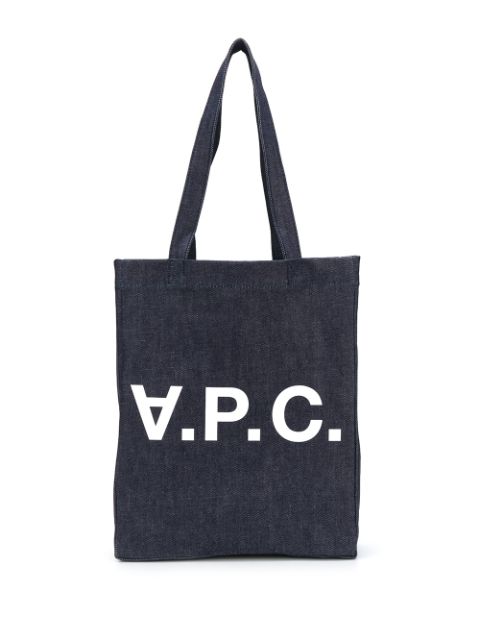 A.P.C. logo denim tote bag