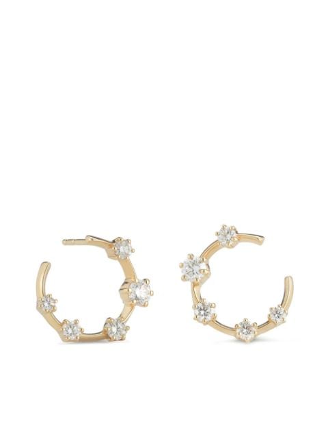 Jade Trau 18kt yellow gold diamond Kismet hoops 