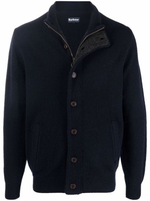 Barbour high-neck buttoned wool jumper 