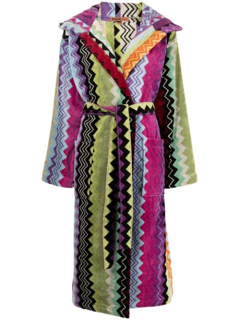 Missoni Home Giacomo belted hooded bathrobe