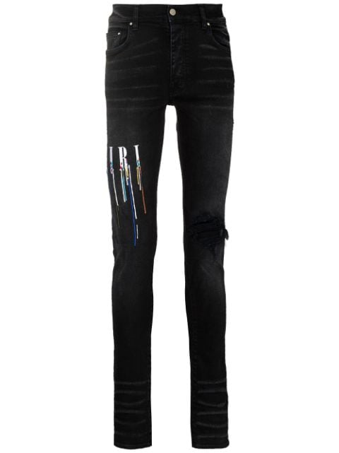 AMIRI logo-embroidered skinny jeans