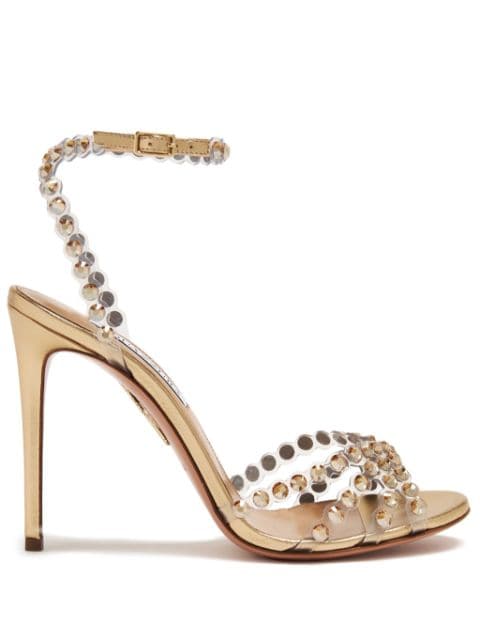 Aquazzura Tequila 105mm crystal-embellished sandals