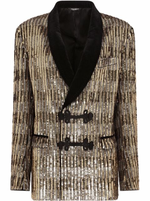 Dolce & Gabbana toggle-fastening sequin-embellished jacket