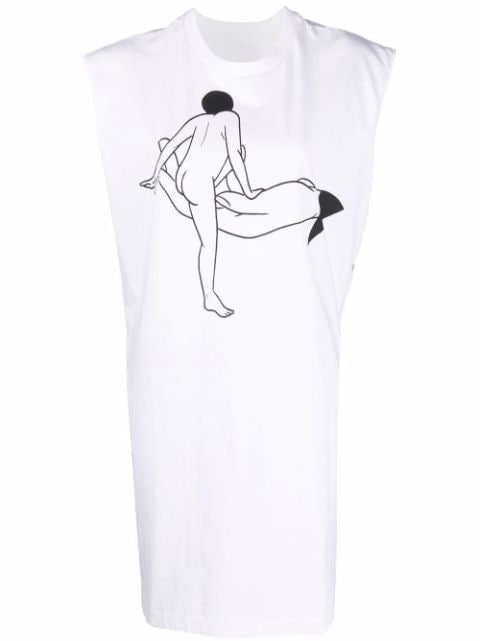 LEMAIRE x Tomaga printed sleeveless T-shirt dress