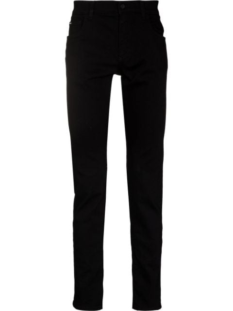 Dolce & Gabbana logo-patch slim-fit jeans