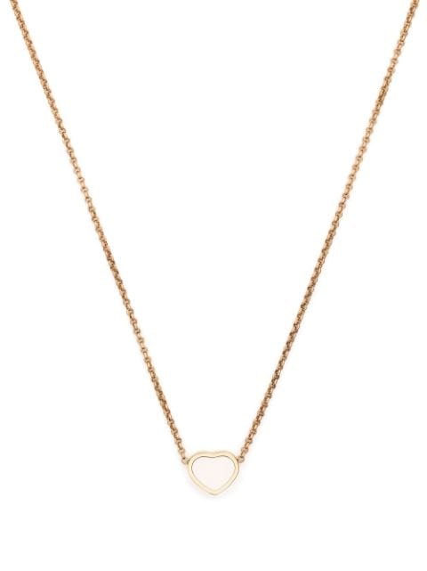 Chopard 18kt rose gold My Happy Heart mother-of-pearl necklace