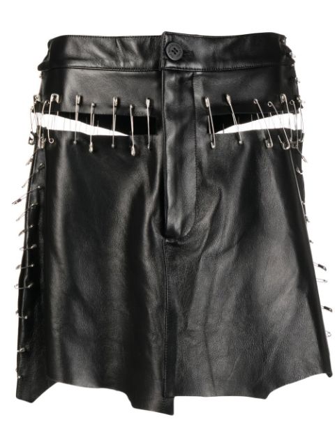 Natasha Zinko safety-pin detail leather skirt