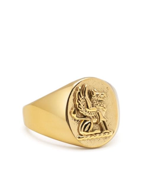 Nialaya Jewelry anillo de sello Lion Crest