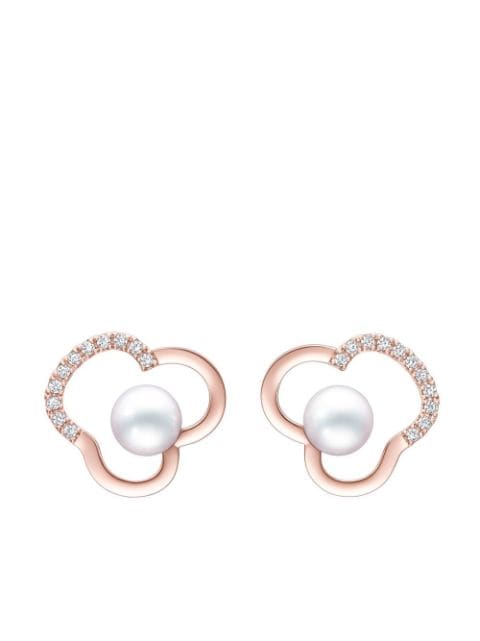 TASAKI 18kt rose gold Chants pearl and diamond earrings