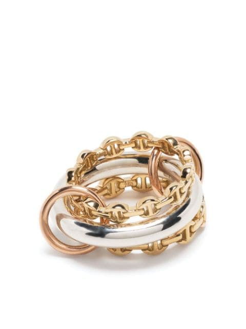 Spinelli Kilcollin x Hoorsenbuhs 18kt yellow gold Microdame SK Mix stack ring