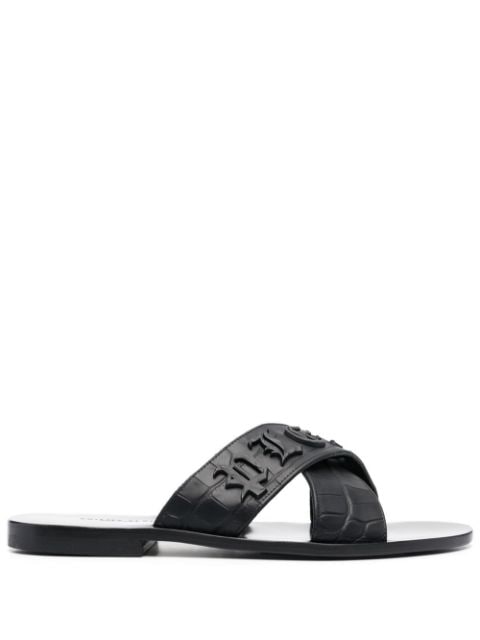 Philipp Plein logo-lettering open toe sandals