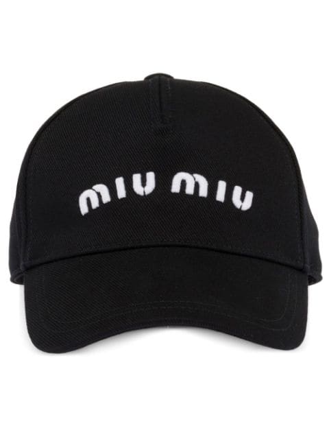 Miu Miu Drill logo-embroidered cap